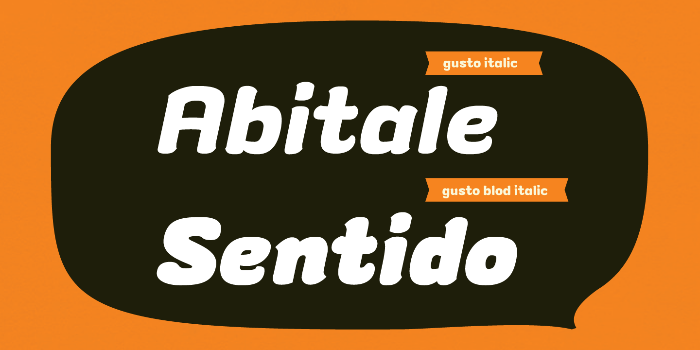 Пример шрифта Gusto Bold Italic